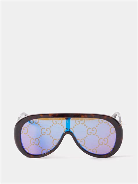 gucci aviator acetate and metal sunglasses|Gucci oversized acetate aviator sunglasses.